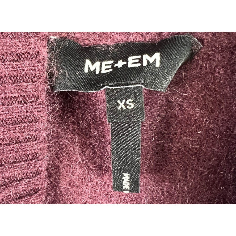 ME+EM 100% Cashmere Jumper Sweater XS Burgundy Mock Neck Pullover - Picture 6 of 9